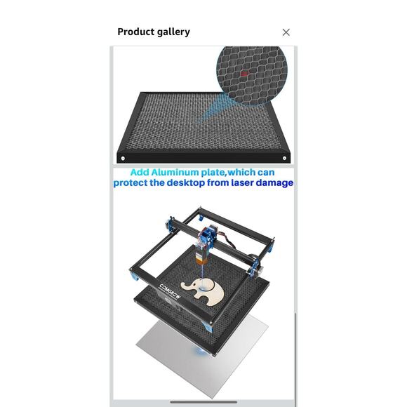 Comgrow 450x450mm Honeycomb Laser Bed w/ Aluminum Plate for Engraver Cutter - Picture 6 of 9